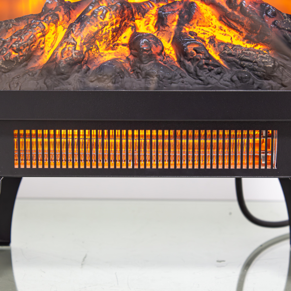 17英寸独立式电壁炉炉灶取暖器，带3D火焰效果，黑色-15