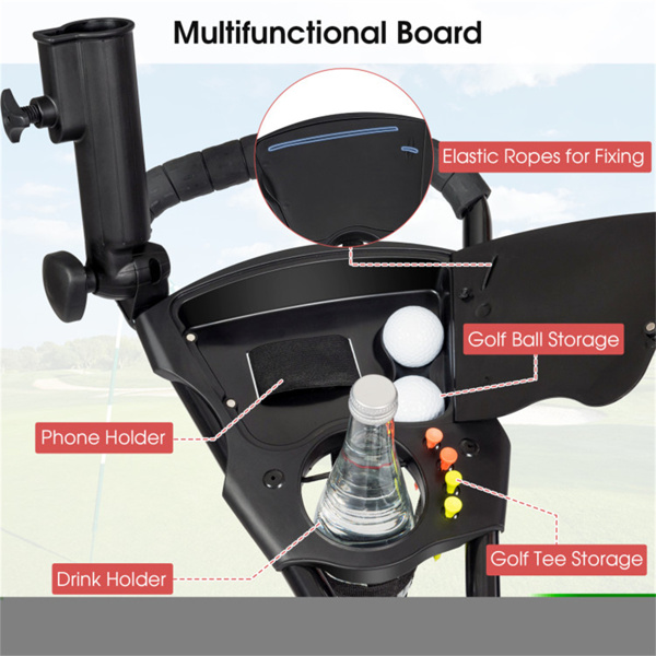 两步折叠高尔夫球车-耐用的铝制框架，带EVA免维护车轮-6