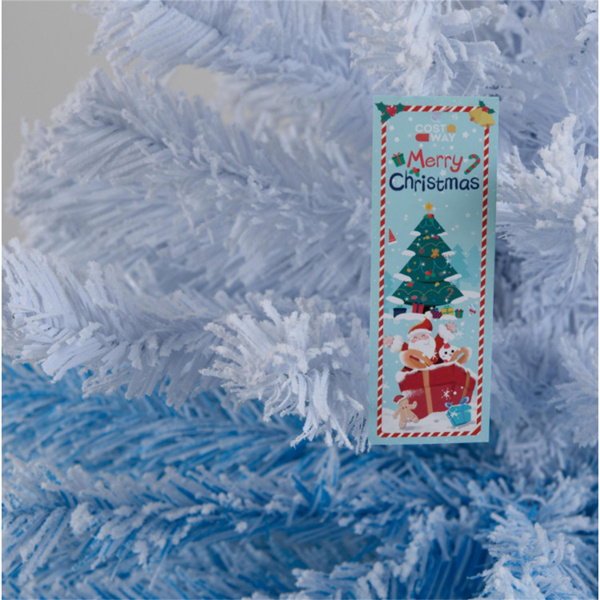 5英尺植绒圣诞树（白色和蓝色）-456枝梢，防火PVC，2段式组件，金属支架-10