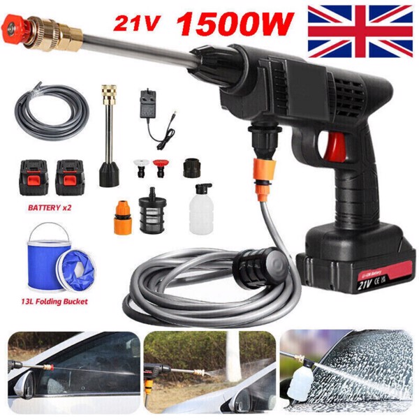 21V无绳汽车压力清洗枪+2节电池（不带水桶）-13