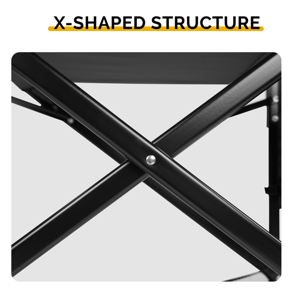 31in 黑铁管 深绿/黑色布面 喷塑铁扁管 铁导演椅 120kg 无便携袋-10