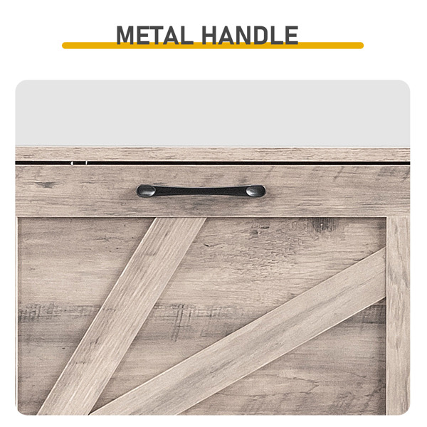 谷仓门4翻斗 金属黑色一字把手+三胺刨花板+黑色实木塑封锥形腿 鞋柜 106*24*98cm 水洗灰-6