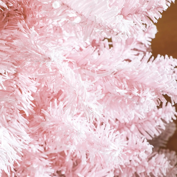 粉色6英尺铅笔圣诞树-8