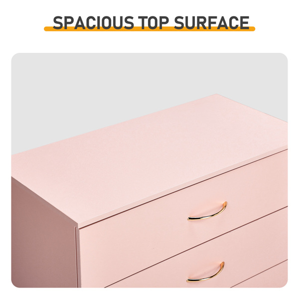 H9950美甲粉 刨花板 贴麻面三胺 66*33*73 四抽 抽屉柜 仿玫瑰金拉手-6