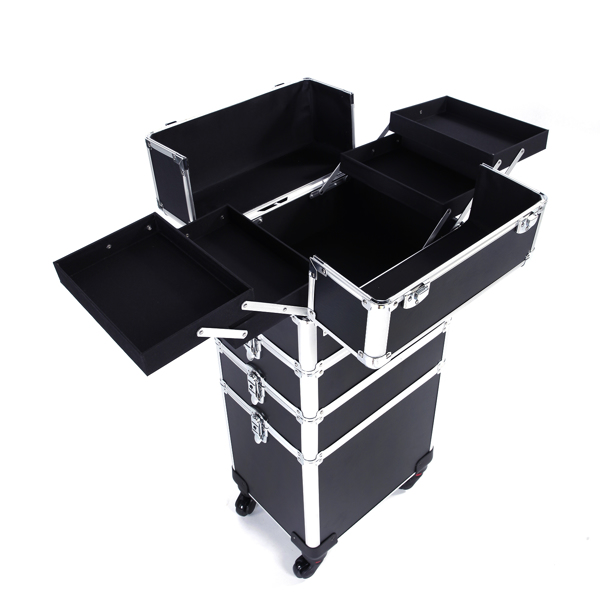 4合一拉杆式化妆品收纳盒黑色 75*35*25cm-20