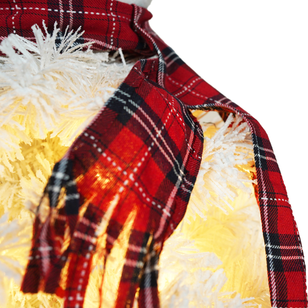 4英尺预亮灯圣诞树，配有100盏灯，雪人造型人造圣诞树，380个树枝尖，PVC材质，适合室内外节日装饰-18