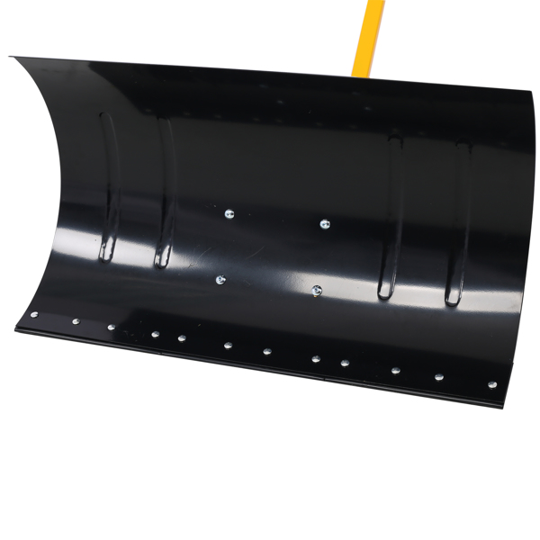 带轮雪铲，推雪器，带缓冲可调节角度手柄的除雪工具，29英寸铲刃，10英寸轮子，黄色-14