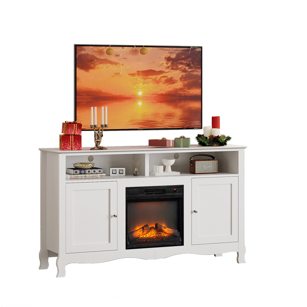 58寸白色法式弯腿壁炉柜 147.3*40.00*86.4cm 18寸壁炉芯-20