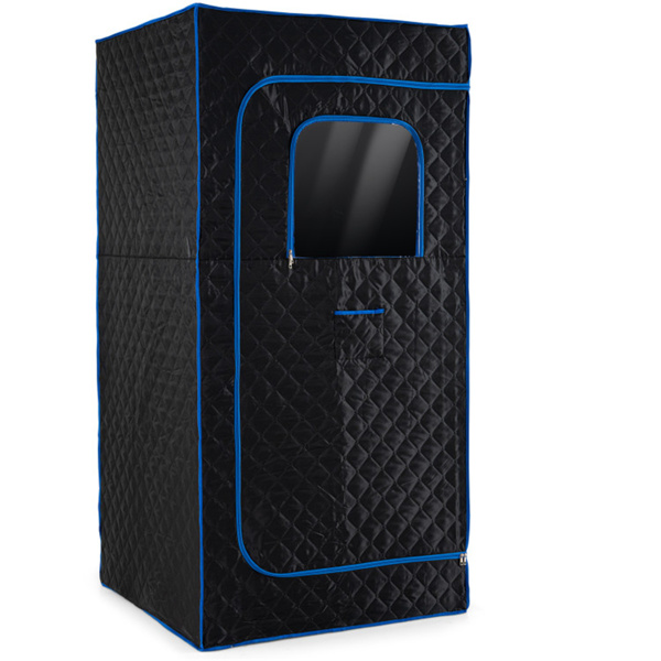 超大型家庭桑拿帐篷，带折叠椅-容量220磅，360°全方位蒸汽，免工具设置  蓝色-2