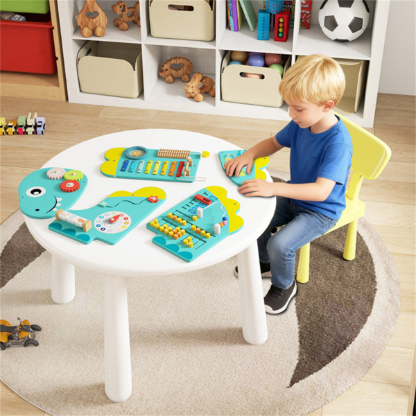 11合1恐龙活动墙忙碌板面板——木质感官玩具绿色-3