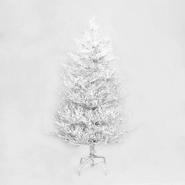 4英尺预亮灯人造白杨冷杉圣诞树，铰链式树干，280个雪花绒毛枝梢，230个暖白色LED灯，珊瑚色节日圣诞树，适合家庭聚会--不支持self-pick up-6