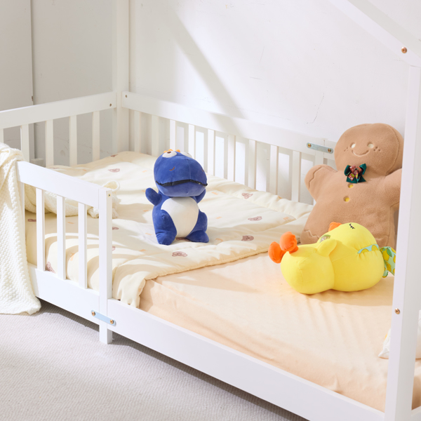 白色 油漆面 松木 X型屋顶造型 196*98*156cm 儿童木床-16