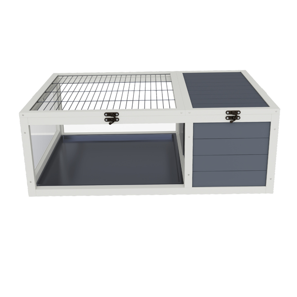 39.5英寸木制陆龟屋室内龟类栖息地爬行动物笼，适用于小型动物蜥蜴、壁虎，带2个可拆卸防水托盘--不支持self-pick up-17