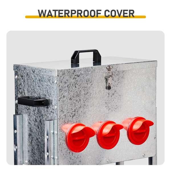 6口 48*30*54cm 方形+底脚 银+红 全拆装 镀锌板+塑料 喂食用品-4