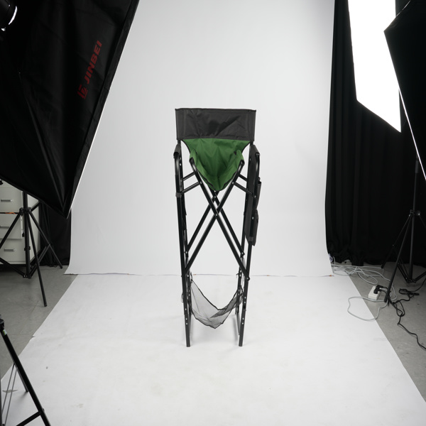 26in 黑铁管 深绿/黑色布面 喷塑铁扁管 铁导演椅 120kg 无便携袋-34