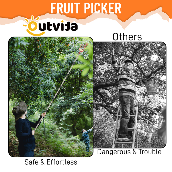 13FT 红色 摘果器 拼接  不锈钢 杆式工具-7