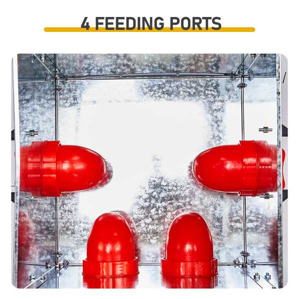 4口 40*38*40cm 方形 银+红 全拆装 镀锌板+塑料 喂食用品-5
