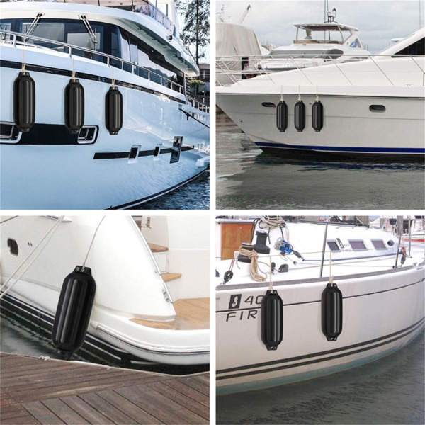 4罗纹船用27“x8.5”船用护舷（黑色）-3mm乙烯基，抗紫外线/抗老化，罗纹耐磨设计-7