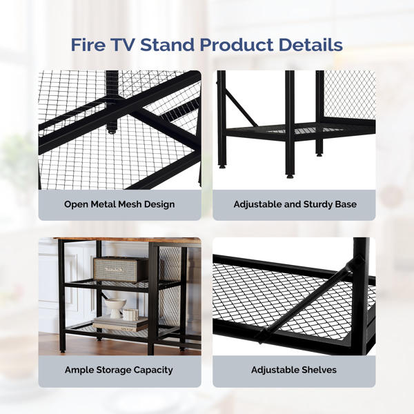 58寸腐木色四搁架铁木壁炉柜 147.3*34.5*58.6cm 18寸壁炉芯-2