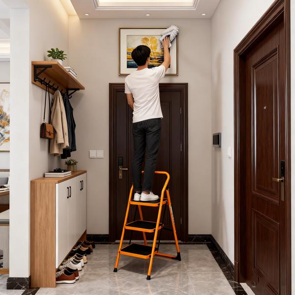 3踏步铁梯低扶手 姜黄色-16