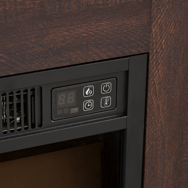 电视柜电壁炉玻璃搁板，3D壁炉电视柜带LED灯，木质框架，带USB充电插座，现代电视桌中心，适用于最大62英寸电视，58英寸宽*15.5英寸深*24.4英寸高-14