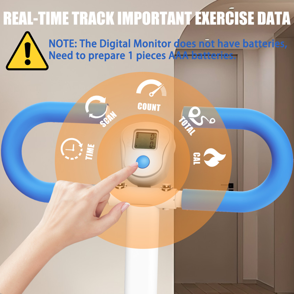 带阻力的楼梯踏步机，家用升级版垂直登山健身器材，全身锻炼，带稳定框架和可调节把手的登山健身器材 - 蓝色 不支持self-pick up-15