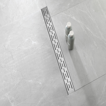 30英寸不锈钢线性淋浴地漏，含毛发过滤器与调平脚
