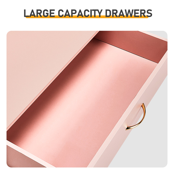 H9950美甲粉 刨花板 贴麻面三胺 66*33*73 四抽 抽屉柜 仿玫瑰金拉手-4