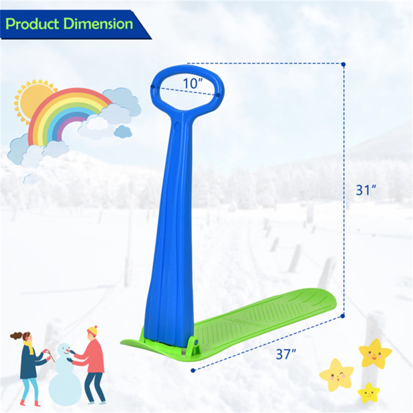 安全儿童雪地滑板车-凸起防滑点，定向底部，易于转向和平衡-蓝色-4