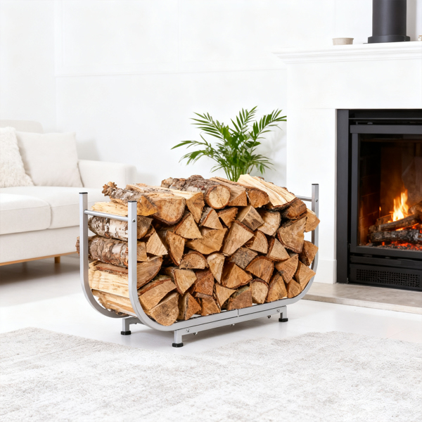 32*13*16in 半椭圆 银色 柴火架 铁艺-14