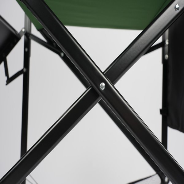 26in 黑铁管 深绿/黑色布面 喷塑铁扁管 铁导演椅 120kg 无便携袋-18