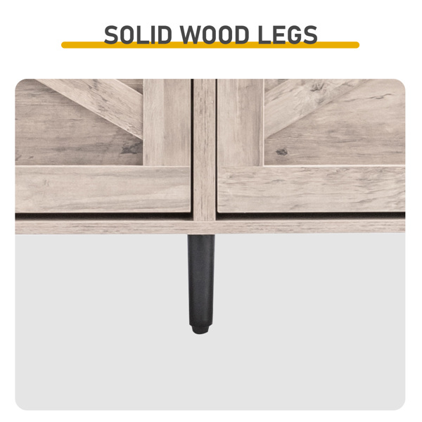 谷仓门4翻斗 金属黑色一字把手+三胺刨花板+黑色实木塑封锥形腿 鞋柜 106*24*98cm 水洗灰-8