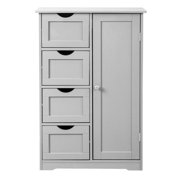 灰色 密度板三胺贴面 56*30*80cm 4抽 1门 浴室立柜-17