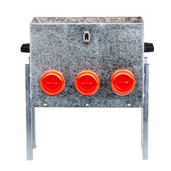 6口 48*30*54cm 方形+底脚 银+红 全拆装 镀锌板+塑料 喂食用品-2