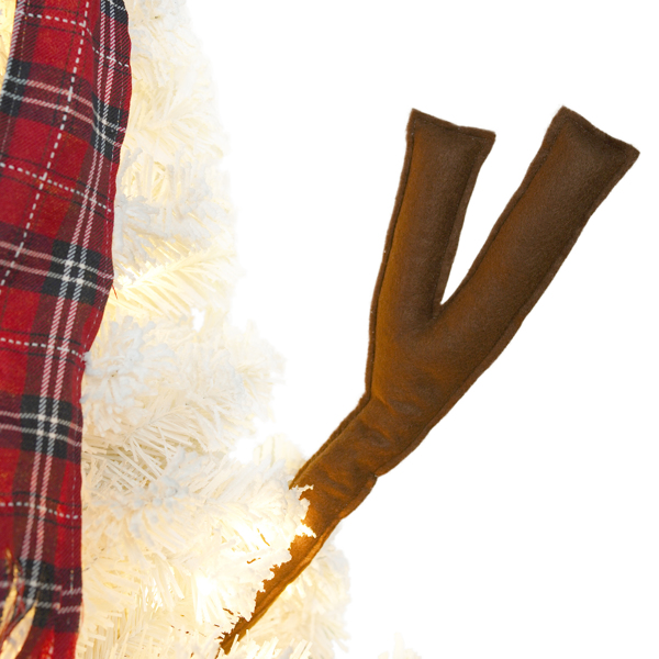 4英尺预亮灯圣诞树，配有100盏灯，雪人造型人造圣诞树，380个树枝尖，PVC材质，适合室内外节日装饰-5