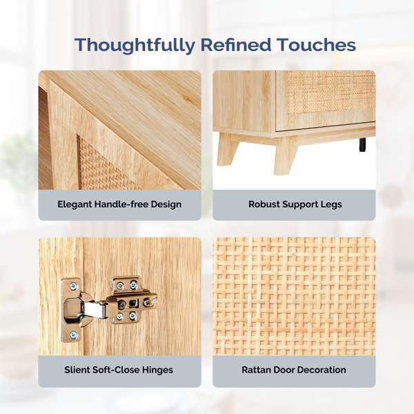 70寸橡木色二门矮款藤面壁炉柜 177.80*40.00*61.50cm 18寸壁炉芯-3