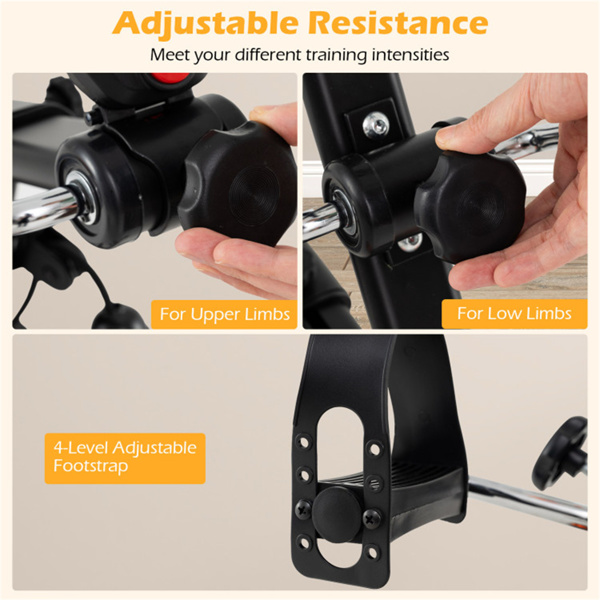 多功能老年健身机-全身低冲击锻炼+手/脚按摩，黑色+橙色-7