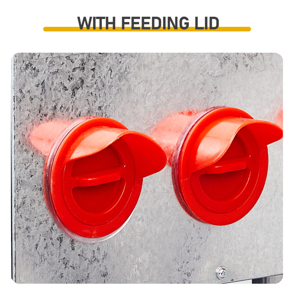 6口 48*30*54cm 方形+底脚 银+红 全拆装 镀锌板+塑料 喂食用品-6