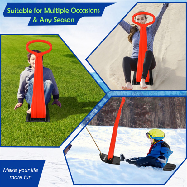 安全儿童雪地滑板车-凸起防滑点，定向底部，易于转向和平衡-红色-10