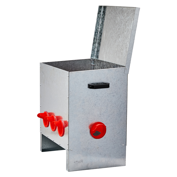 5口 54*38*53cm 方形 银+红 全拆装 镀锌板+塑料 喂食用品-3