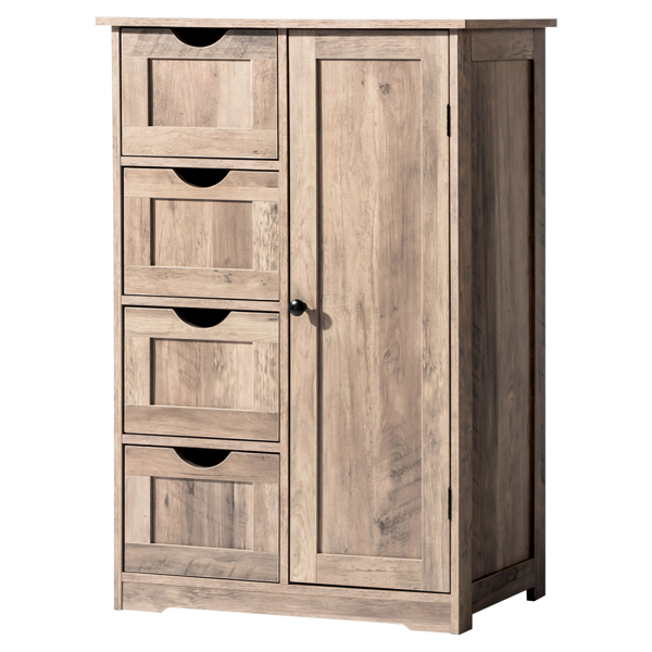 水洗灰 密度板三胺贴面 56*30*80cm 4抽 1门 浴室立柜-4