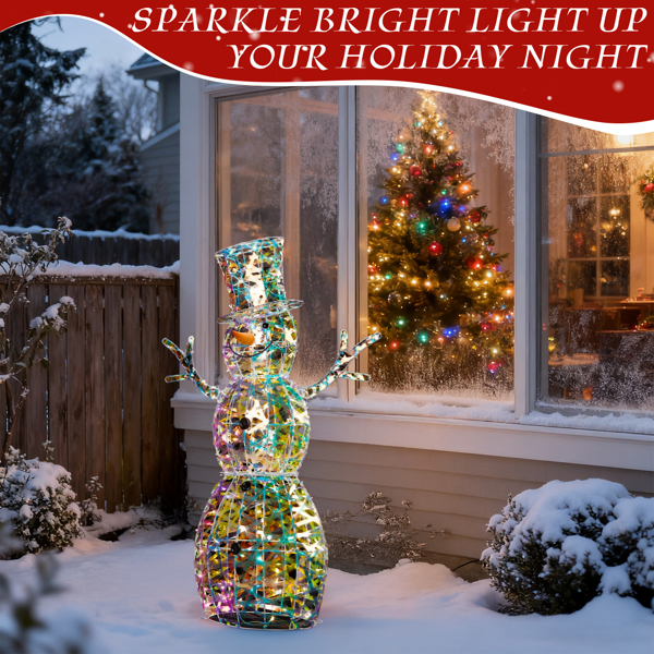 4FT  幻彩虹膜  雪人 100LED灯 暖白灯 圣诞灯饰雪人 30V 3.6W-10