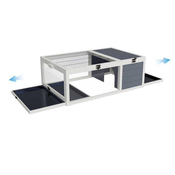 39.5英寸木制陆龟屋室内龟类栖息地爬行动物笼，适用于小型动物蜥蜴、壁虎，带2个可拆卸防水托盘--不支持self-pick up-15
