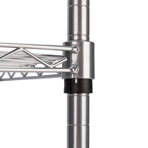  4层喷粉带轮子 微波炉架 不锈钢 60*35*120cm 银色 N001 落地式-5