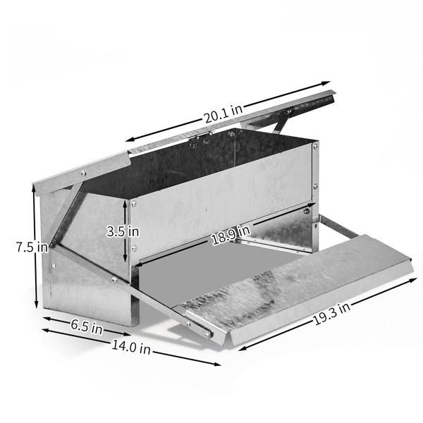 小型54*37*20cm 方形 银 全拆装 镀锌板 喂食用品-2