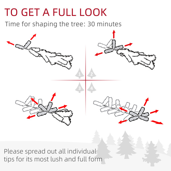 5英尺人造铅笔形圣诞树，纤细造型，294个逼真树枝尖端，配塑料支架，银色--不支持self-pick up-8
