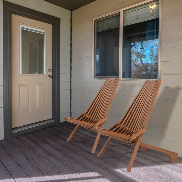 楸木 原木色 木条拼接 折叠木单椅-11