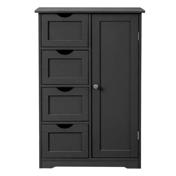 黑色 密度板三胺贴面 56*30*80cm 4抽 1门 浴室立柜-17