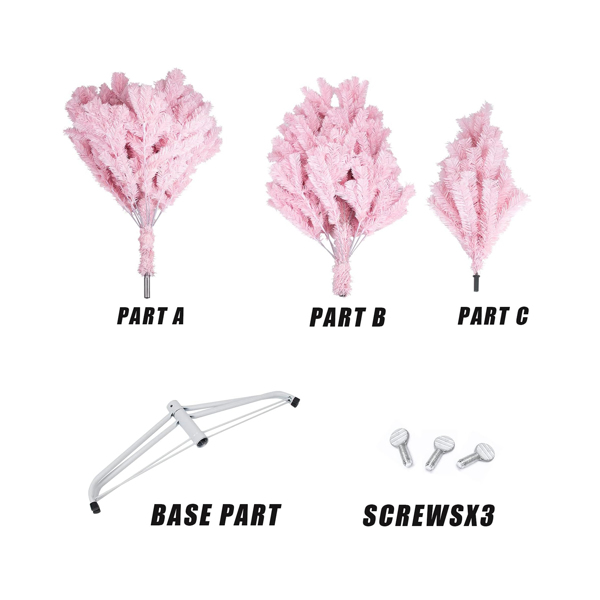 5英尺高的粉色圣诞树-3