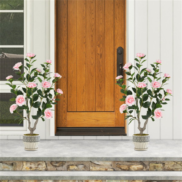 2件套粉色人工山茶花 -2